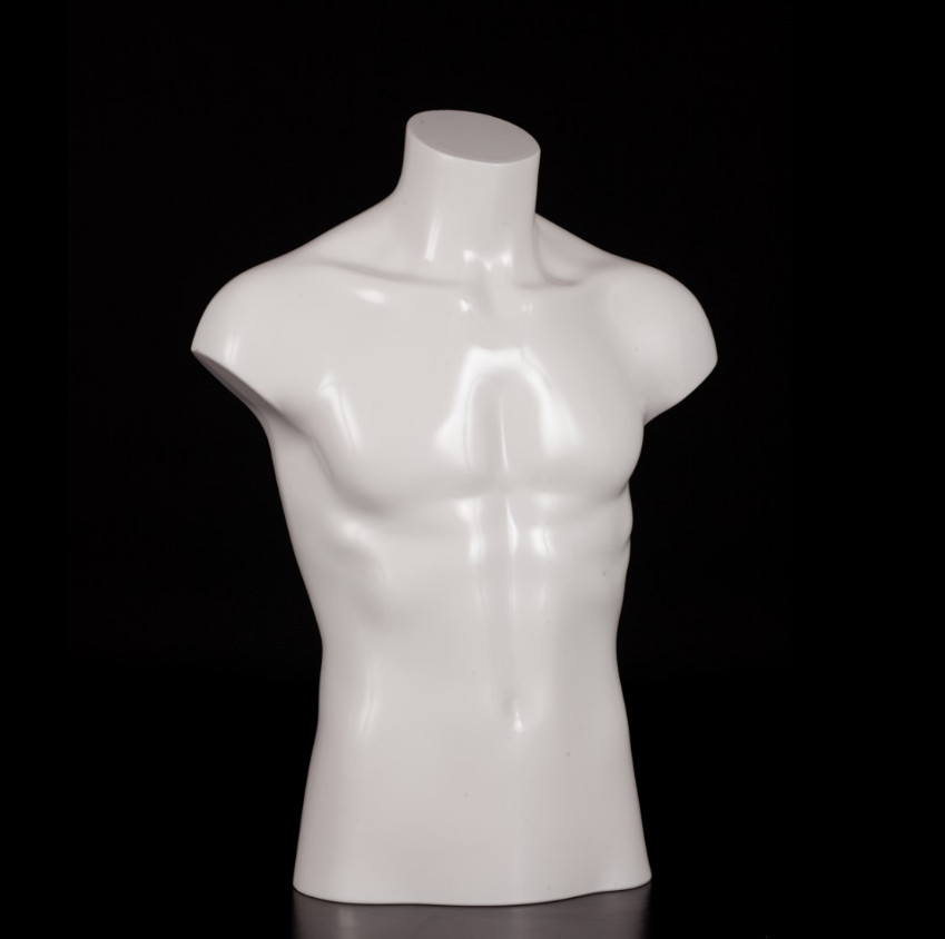 Male Half Mannequin 26 77 Inch Height White Mannequin Posh Concept   0 18 1 